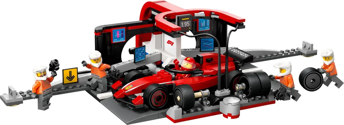 LEGO City 60443 F1 Pit Stop & Pit Crew with Ferrari Car set