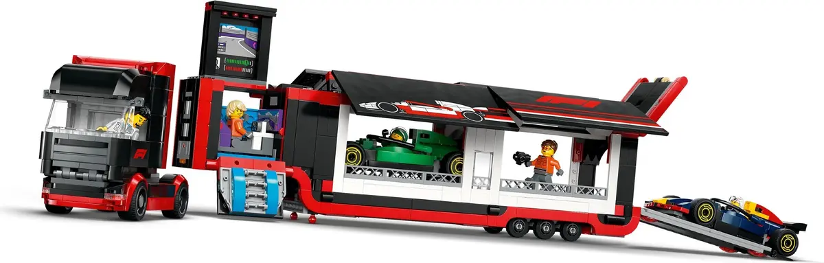 LEGO City 60445 F1 Truck with RB20 & AMR24 F1 Cars set, image 5