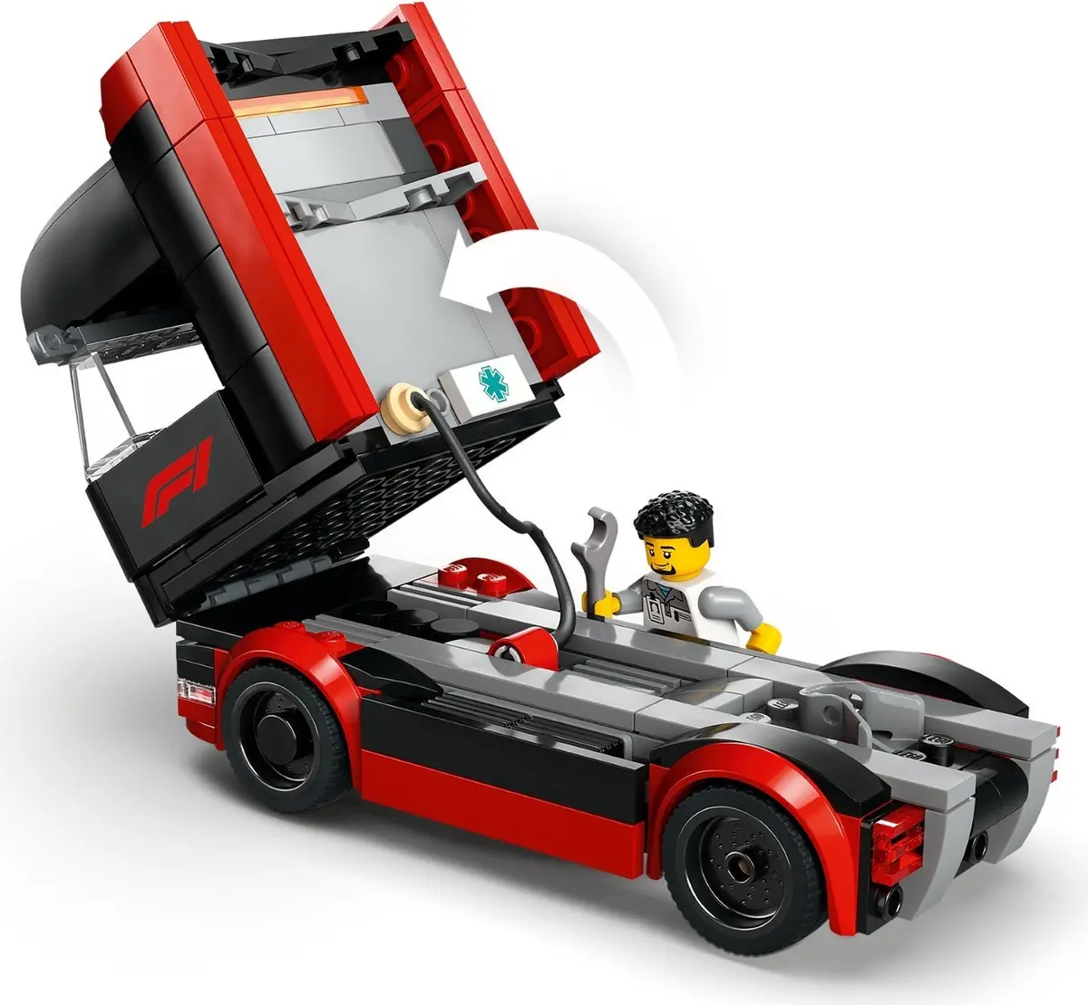 LEGO City 60445 F1 Truck with RB20 & AMR24 F1 Cars set, image 7