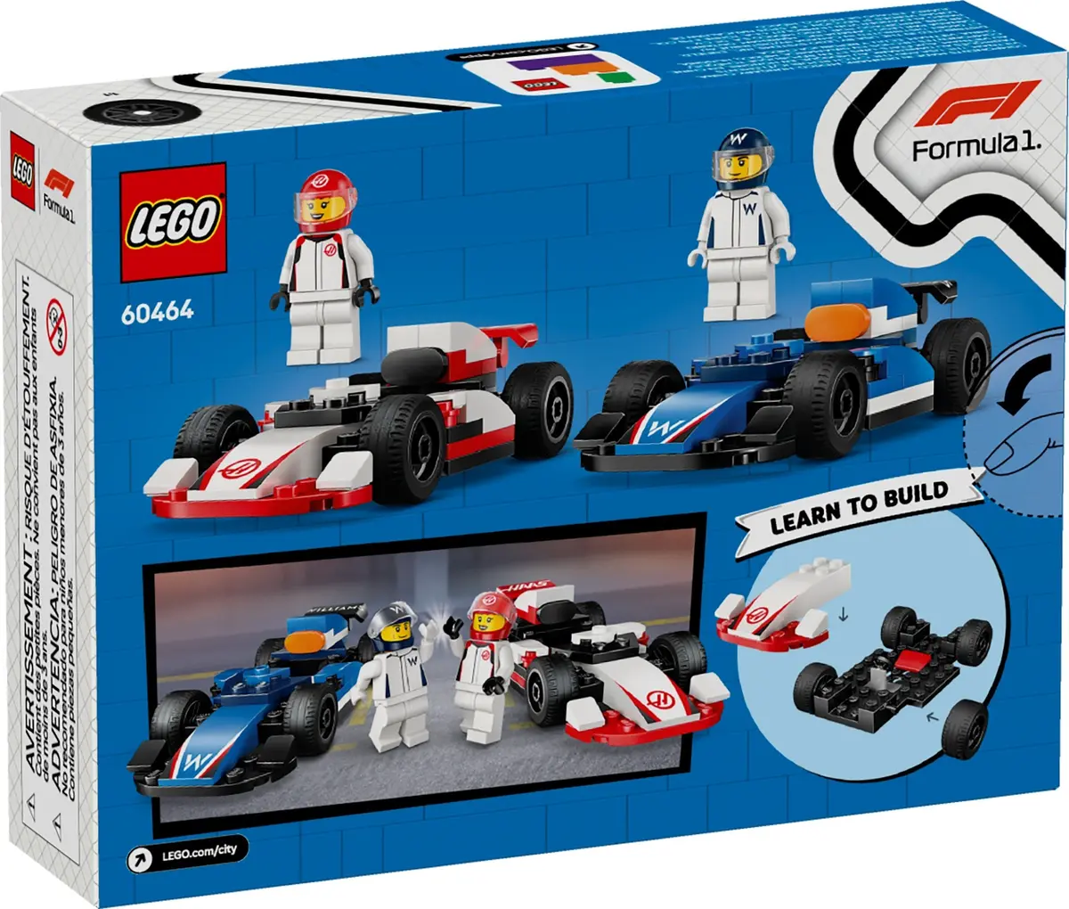 LEGO City 60464 F1 Williams Racing & Haas F1 Race Cars set, image 2