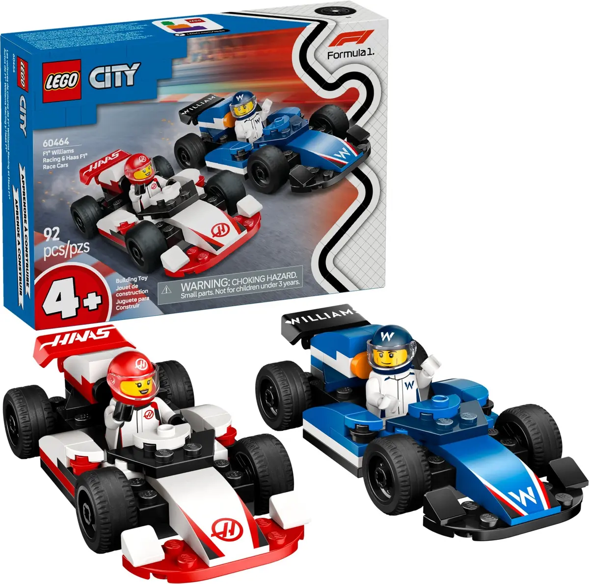 LEGO City 60464 F1 Williams Racing & Haas F1 Race Cars set, image 3
