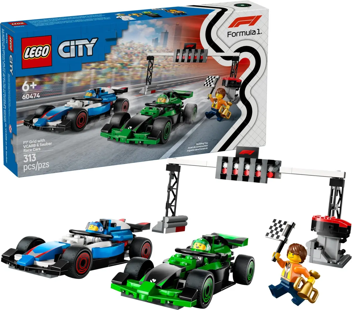 LEGO City 60474 F1 Grid with VCARB & Sauber Race Cars set, image 3