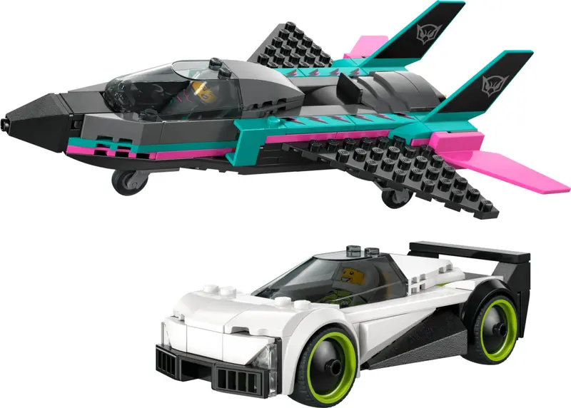 LEGO City 60489 Jet vs. Car set
