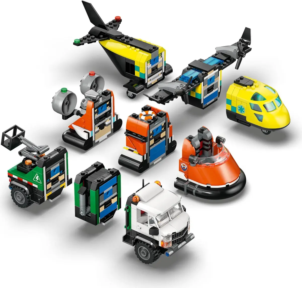 LEGO City 60505 Airplane, Service Truck & Hovercraft Remix set, image 9