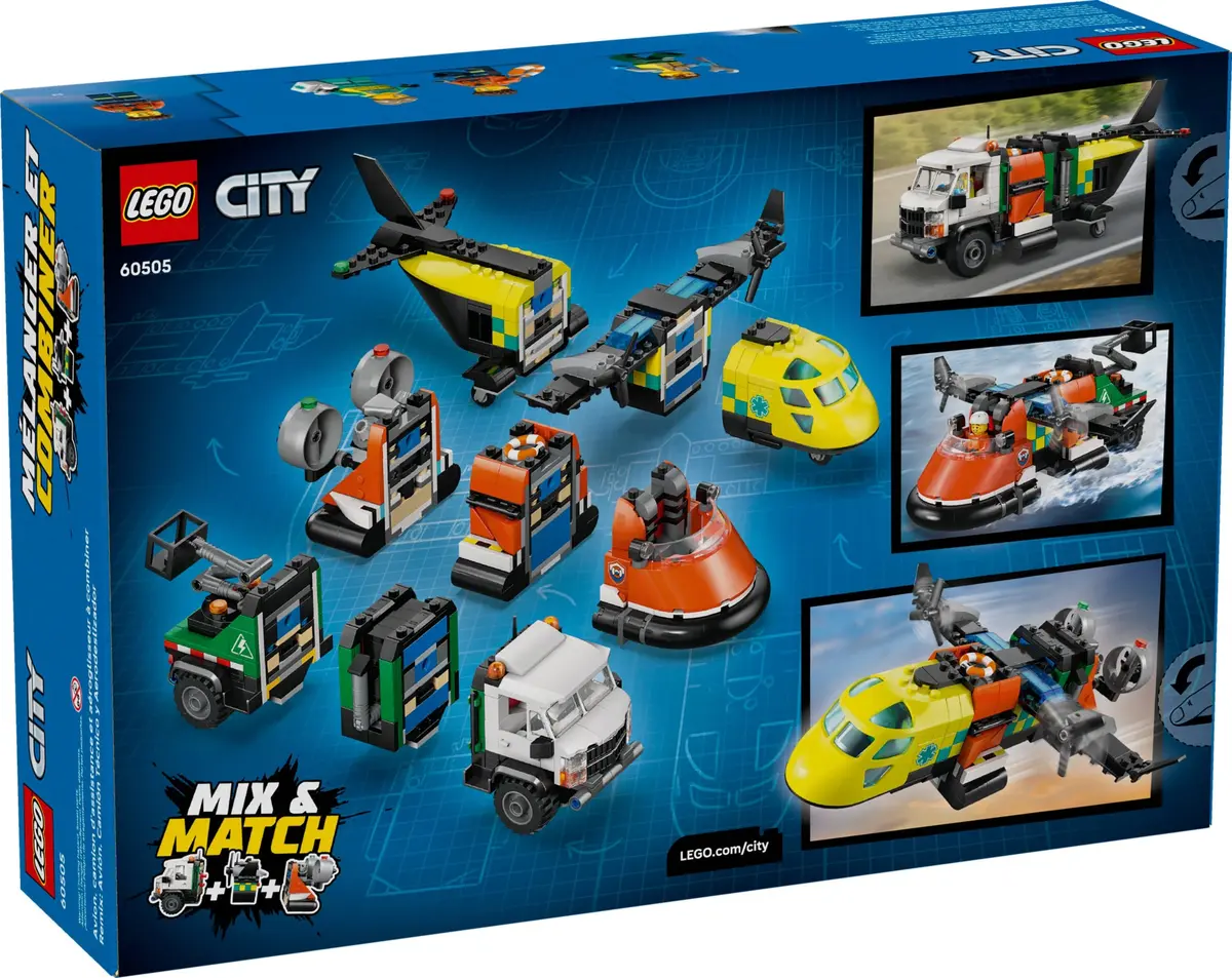 LEGO City 60505 Airplane, Service Truck & Hovercraft Remix set, image 2