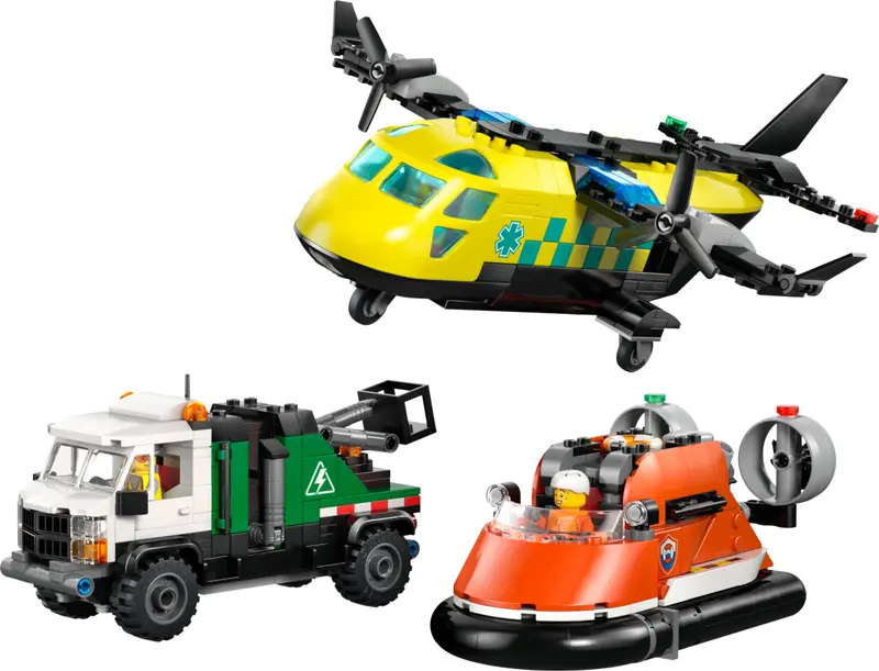 LEGO City 60505 Airplane, Service Truck & Hovercraft Remix set