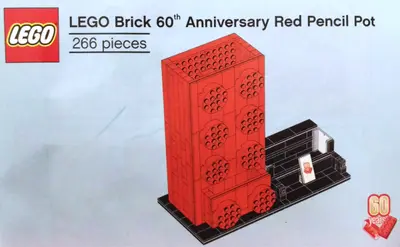 LEGO Promotional 6258618 LEGO Brick 60th Anniversary Red Pencil Pot set