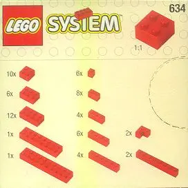 LEGO Basic 634 Extra Bricks in Red set