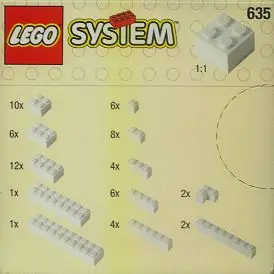 LEGO Basic 635 Extra Bricks in White set
