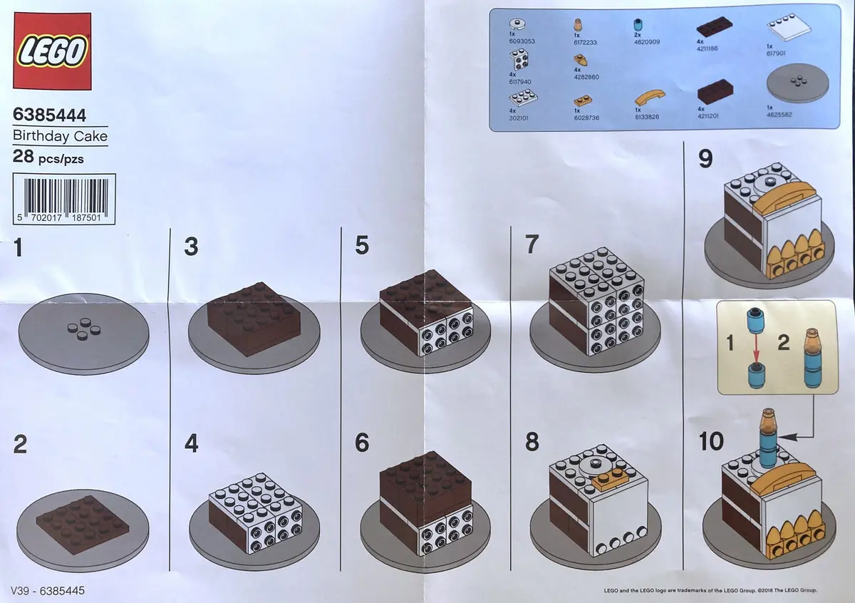 LEGO Promotional 6385444 Birthday Cake set