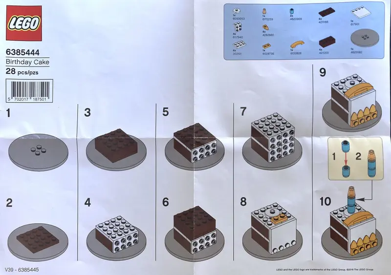 LEGO Promotional 6385444 Birthday Cake set