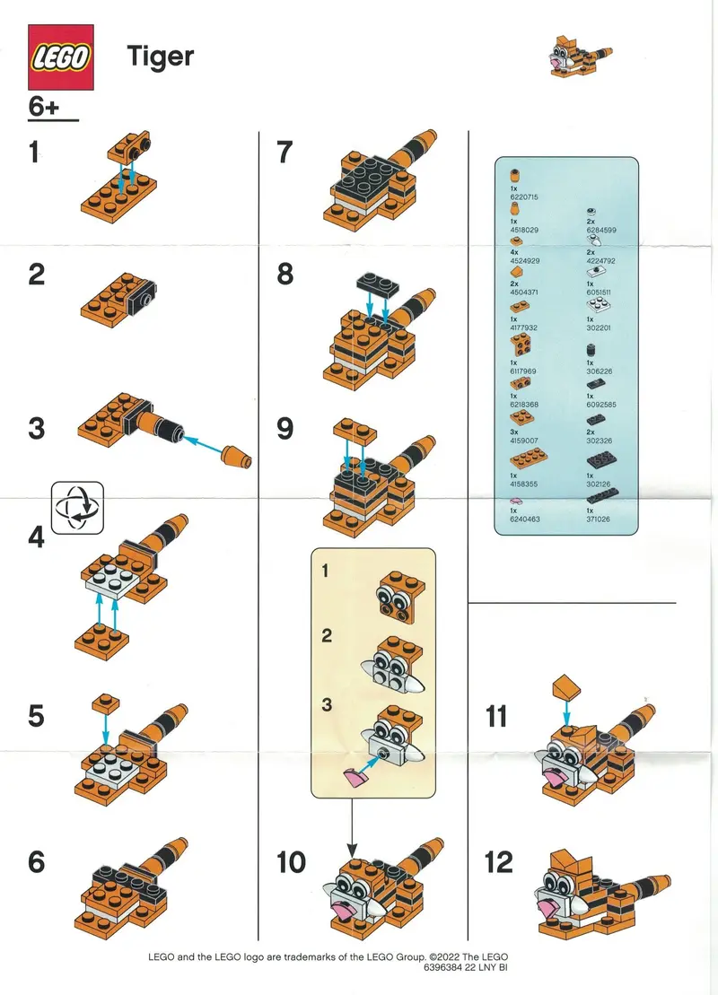 LEGO Miscellaneous 6396384 Tiger set