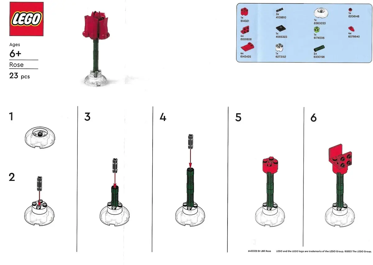 LEGO Promotional 6453332 Rose set, image 2