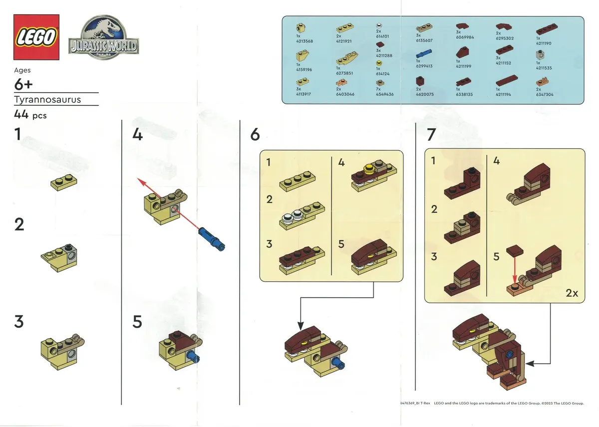 LEGO Jurassic World 6476369 Tyrannosaurus set