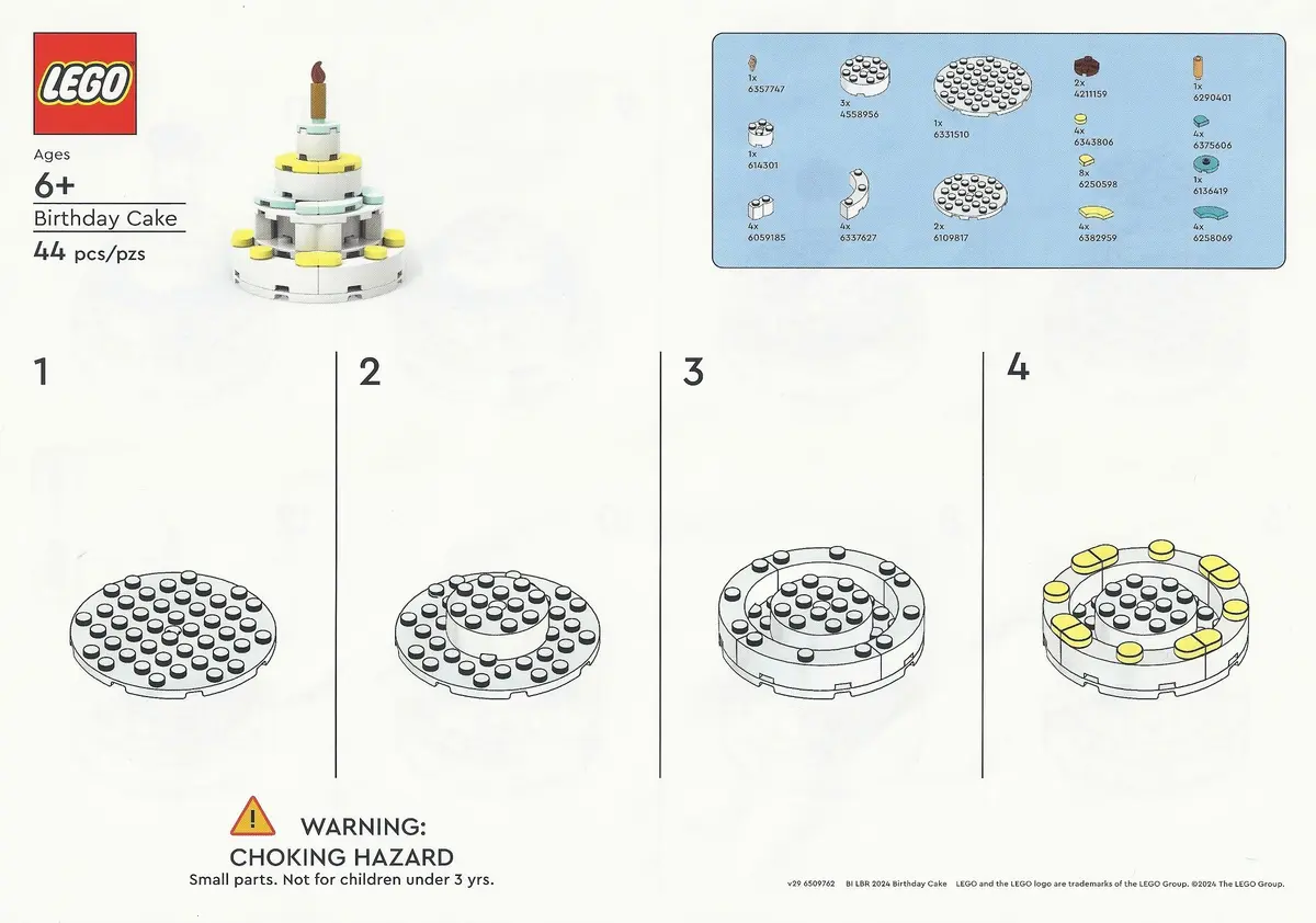 LEGO Seasonal 6509762 Birthday Cake set, image 2