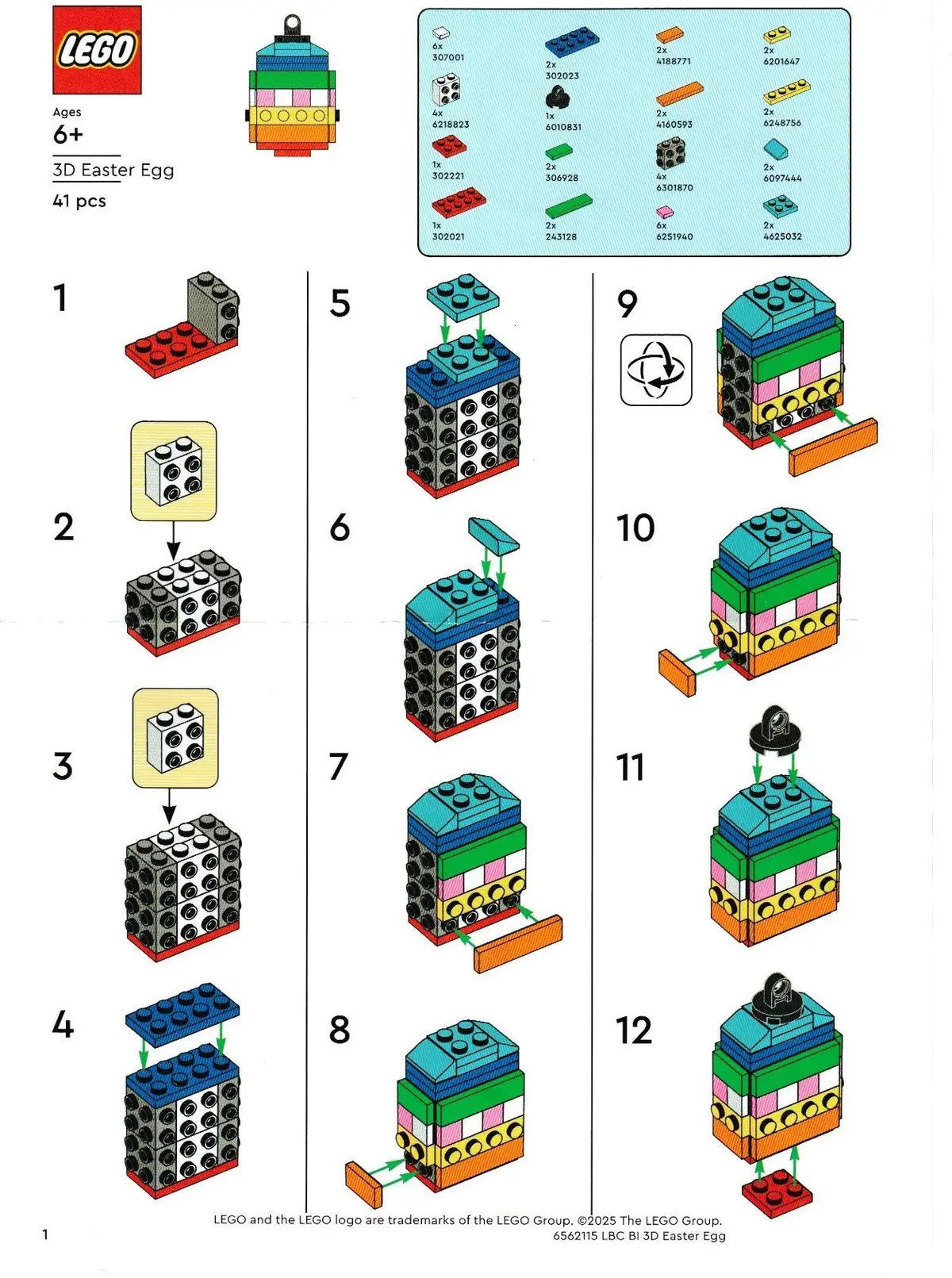 LEGO Promotional 6562115 3D Easter Egg set, image 2