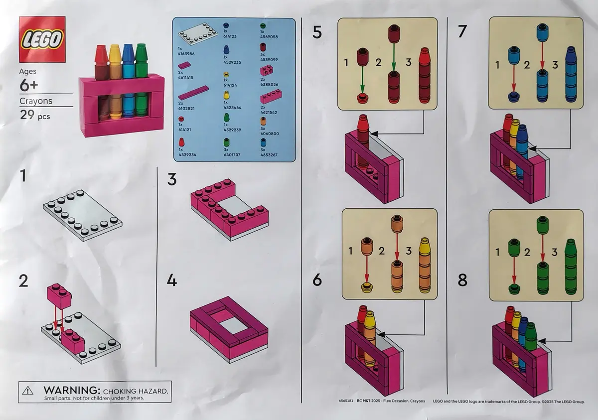 LEGO Promotional 6565181 Crayons M&T set, image 2