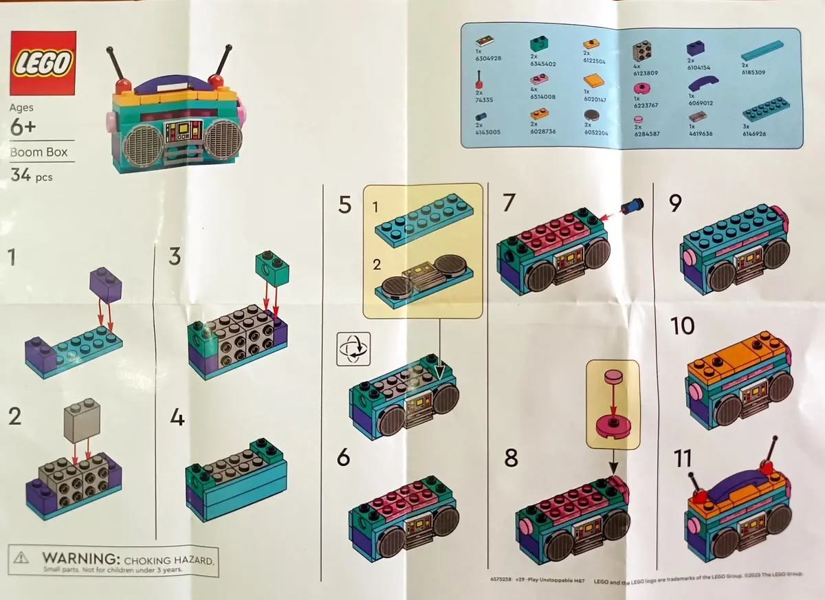 LEGO Promotional 6575258 Boom Box M&T set, image 3