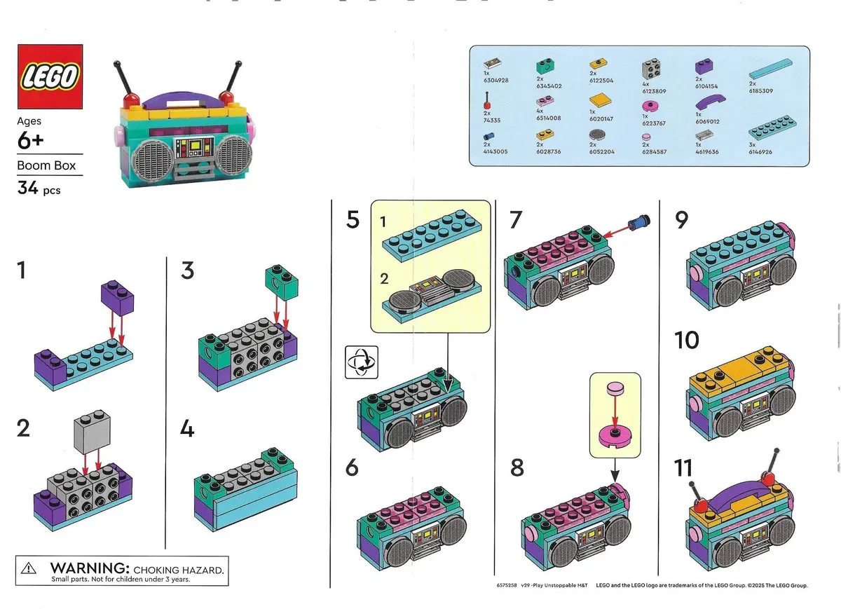 LEGO Promotional 6575258 Boom Box M&T set, image 2