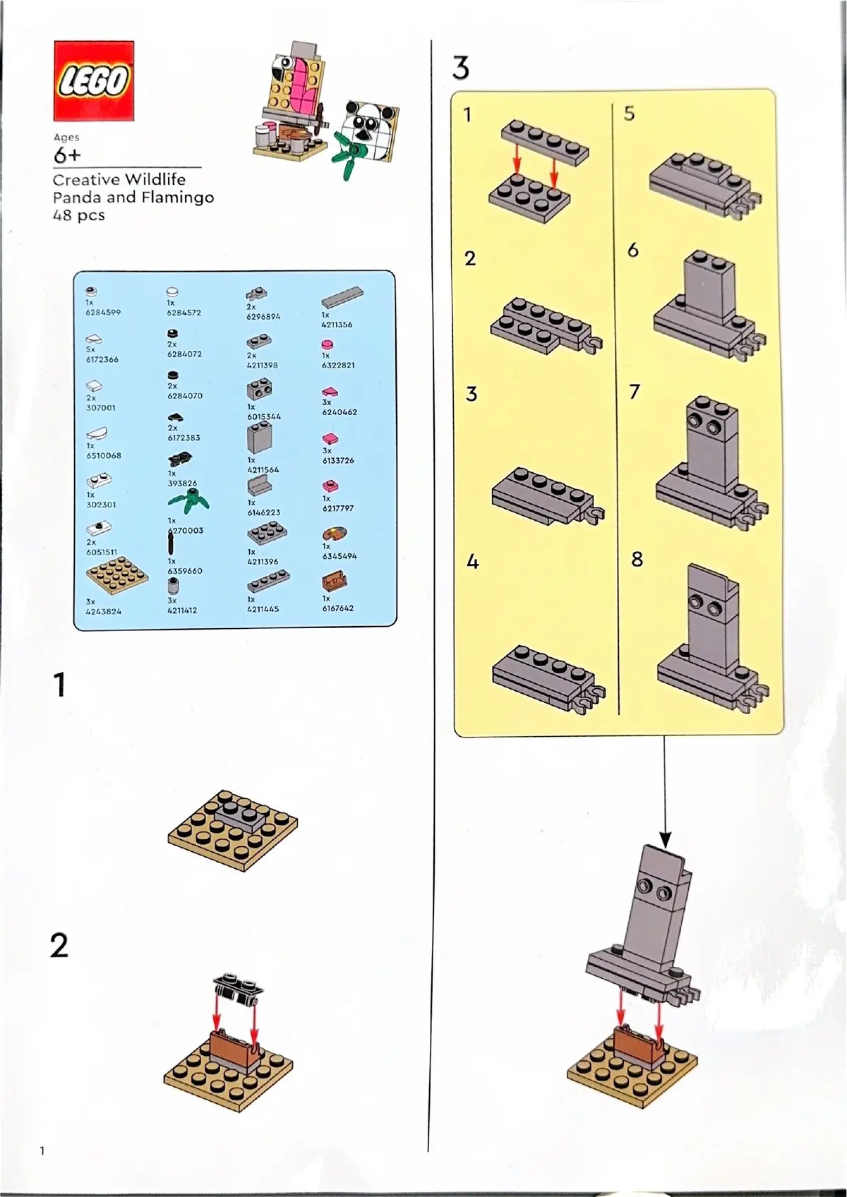 LEGO Promotional 6581677 Creative Wildlife Panda and Flamingo set, image 2