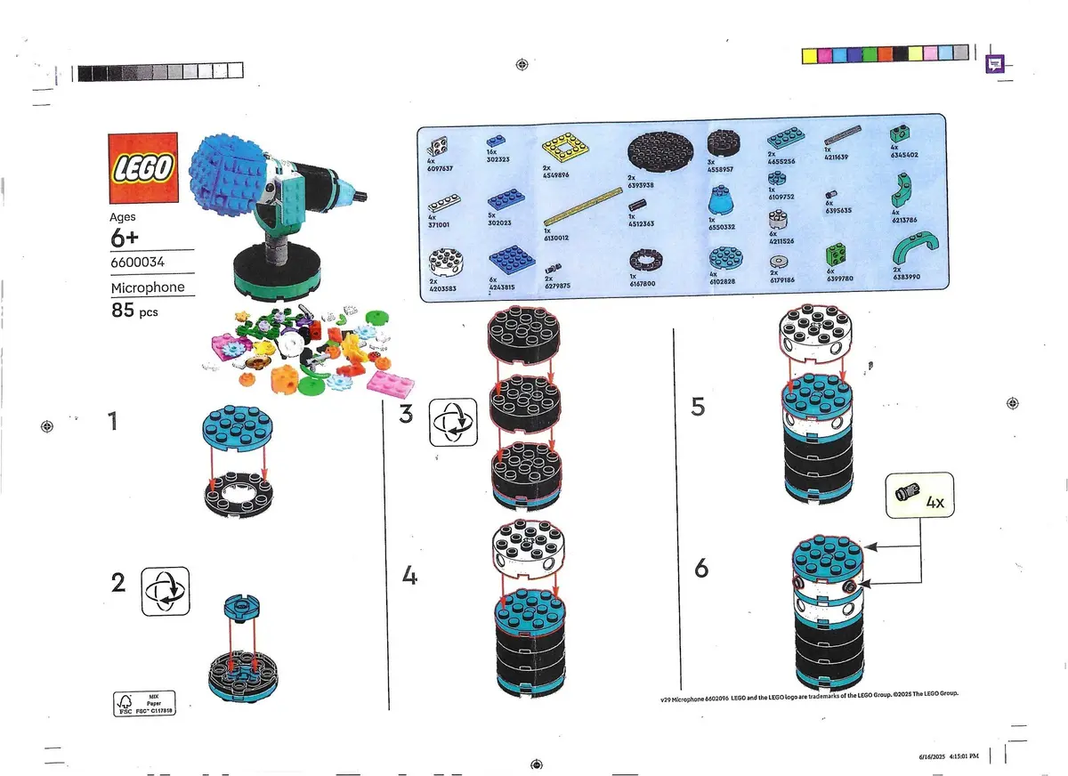 LEGO Promotional 6600034 Microphone set, image 2