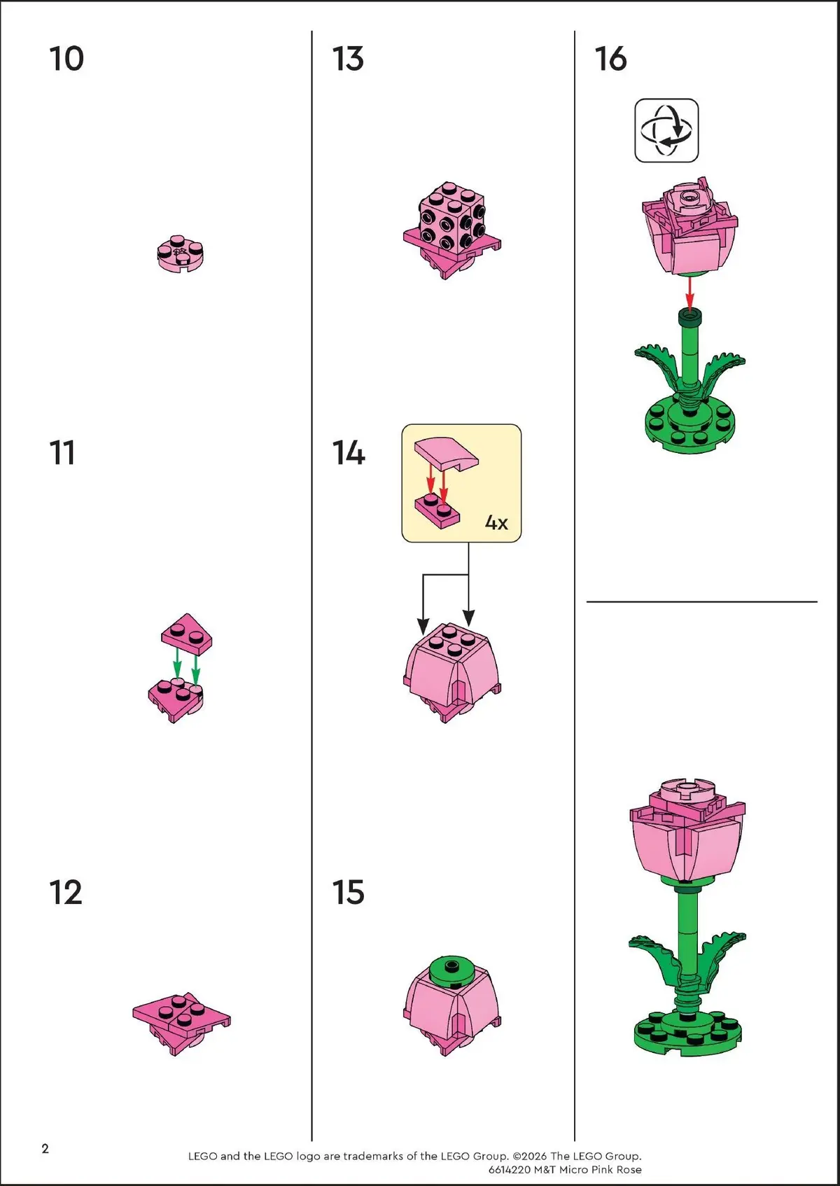 LEGO Promotional 6614220 Micro Pink Rose set, image 3