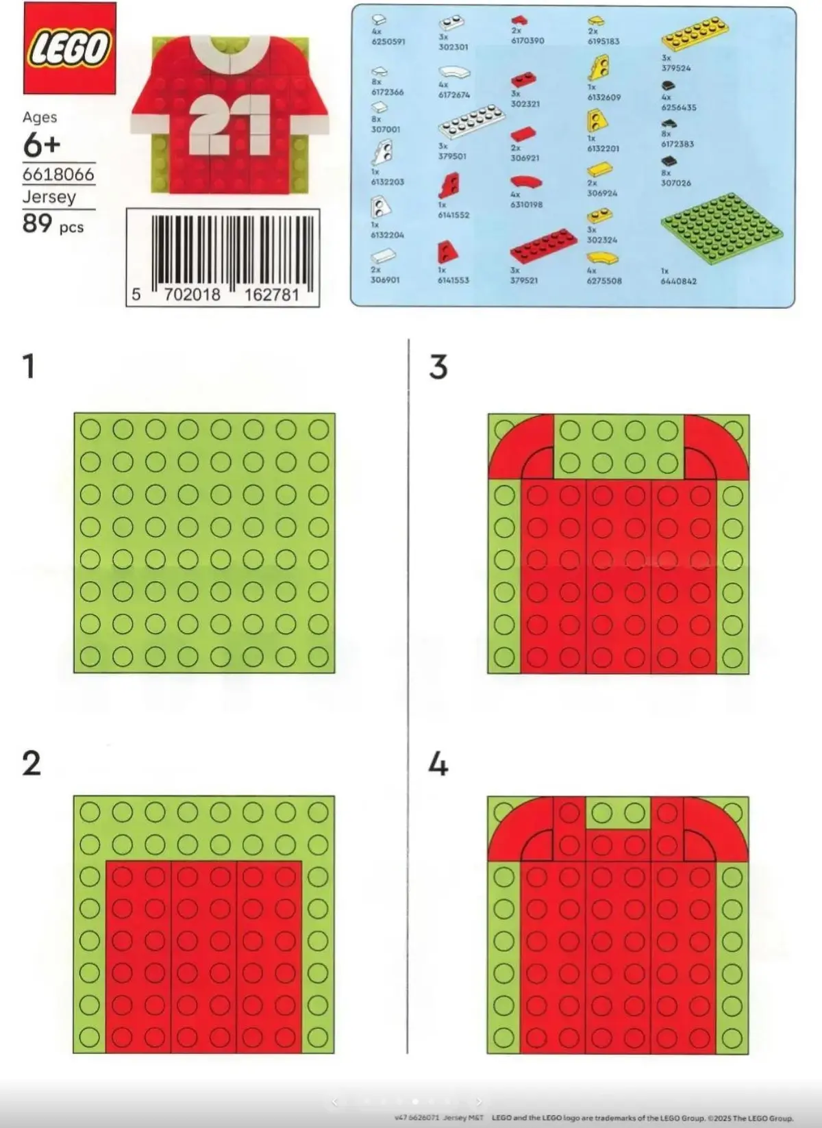 LEGO Promotional 6618066 Jersey set, image 2