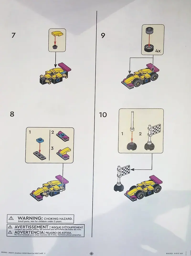 LEGO Promotional 6626065 F1 ACADEMY LEGO Race Car set, image 3