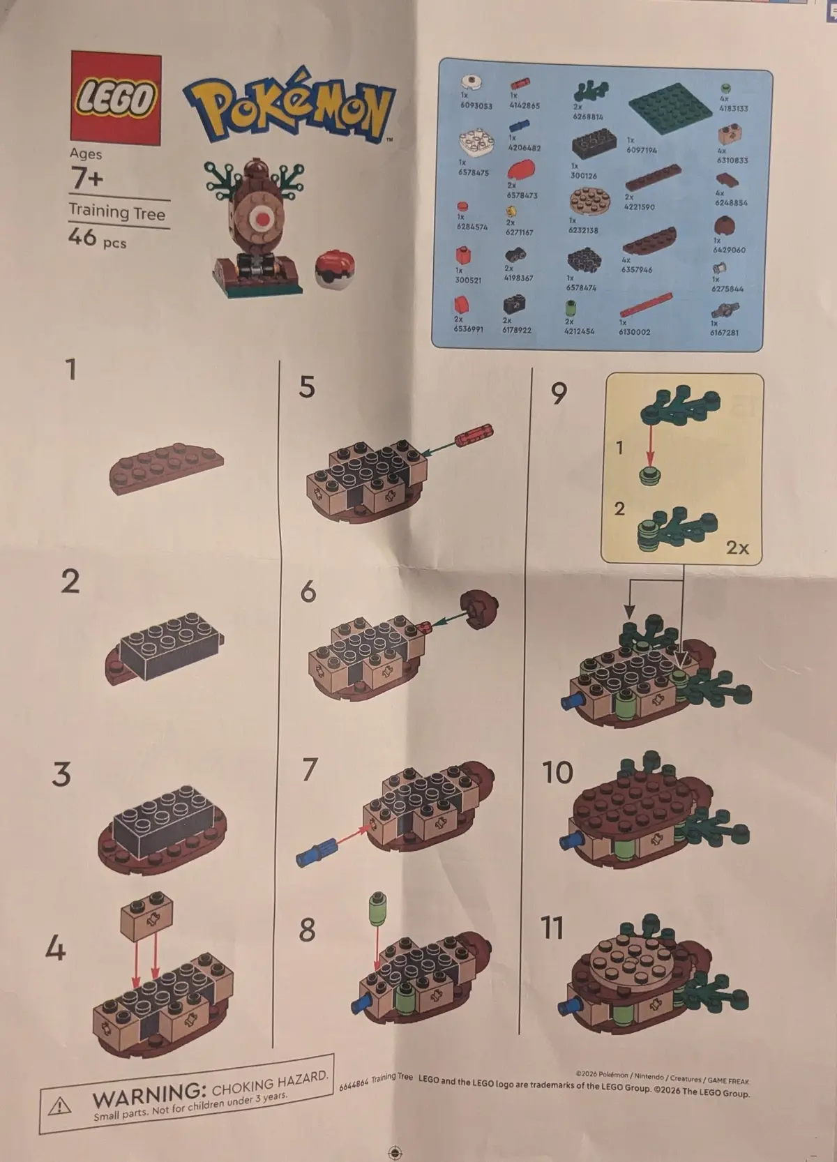 LEGO Pokémon 6644864 Training Tree set, image 4