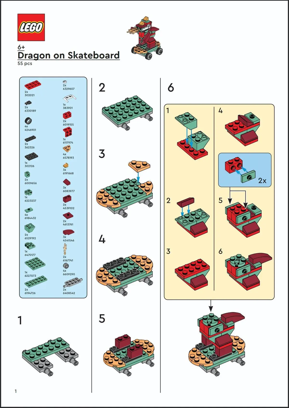 LEGO Promotional 6644870 Dragon on Skateboard set, image 2