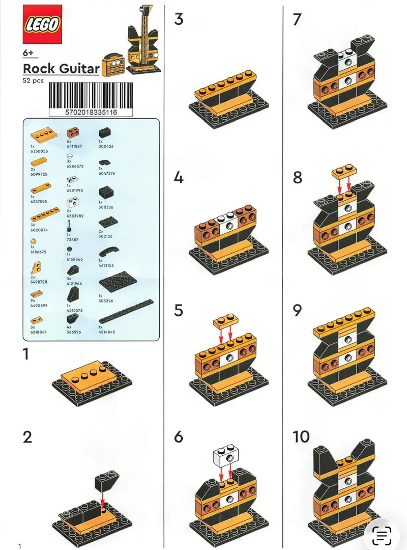 LEGO Promotional 6652991 Rock Guitar set, image 3