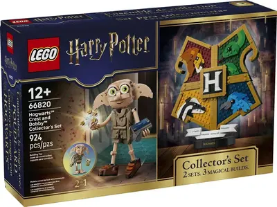 LEGO Harry Potter 66820 Hogwarts Crest and Dobby Collector's Set set
