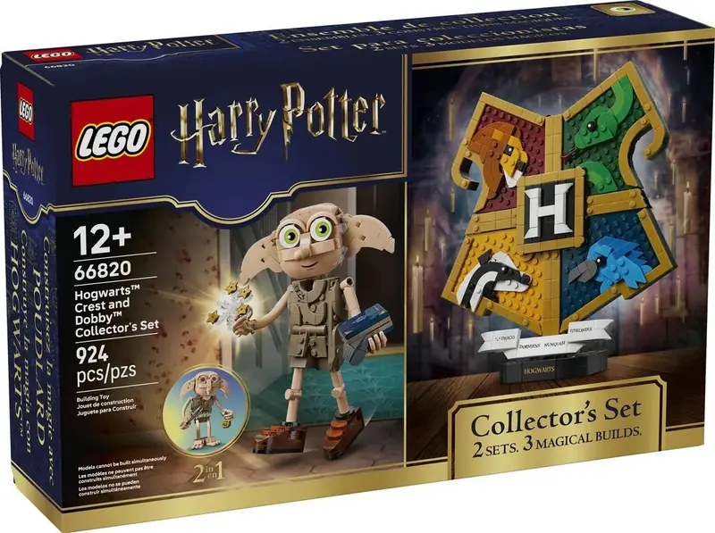 LEGO Harry Potter 66820 Hogwarts Crest and Dobby Collector's Set set