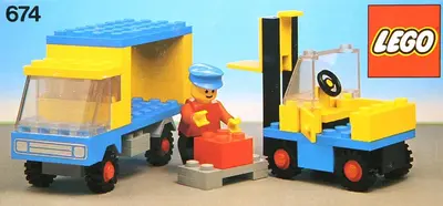 LEGO Town 674 Forklift and Truck set