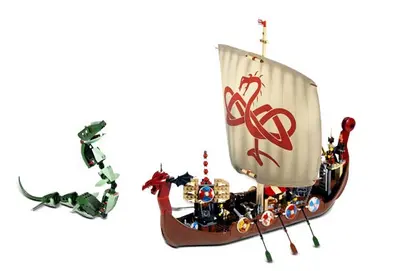 LEGO Vikings 7018 Viking Ship challenges the Midgard Serpent set, image 2
