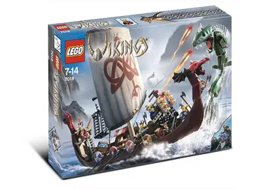LEGO Vikings 7018 Viking Ship challenges the Midgard Serpent set, image 3