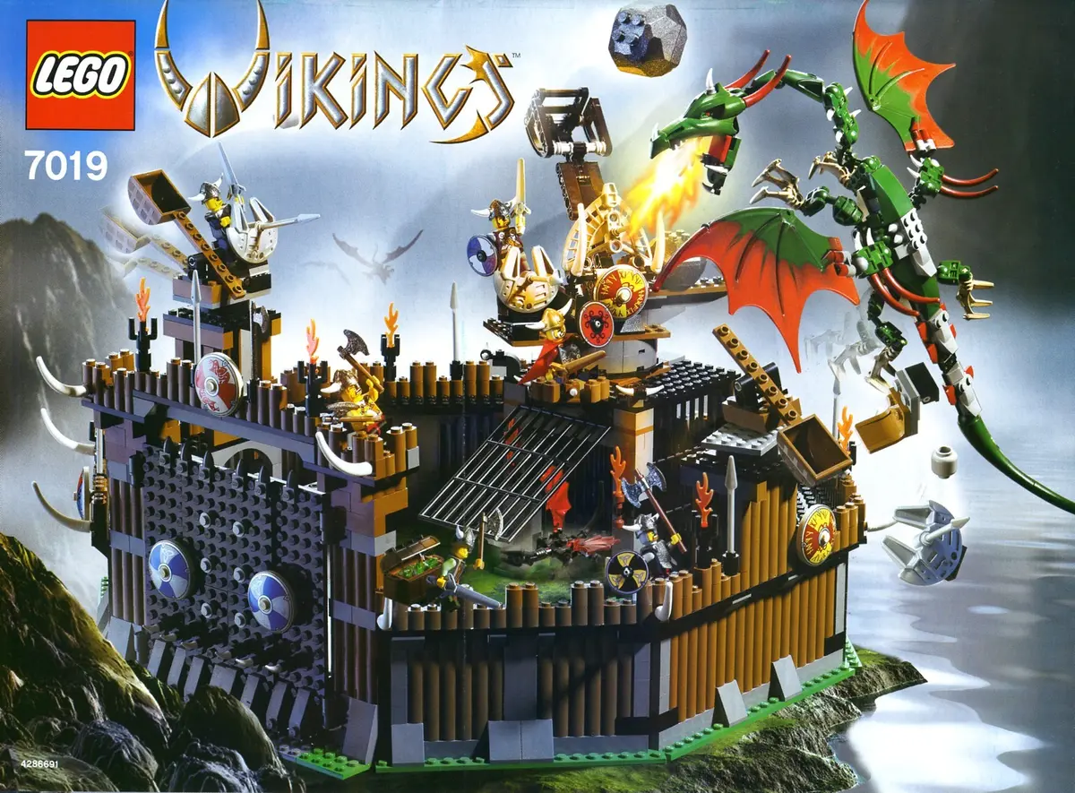 LEGO Vikings 7019 Viking Fortress against the Fafnir Dragon set