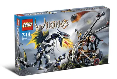 LEGO Vikings 7021 Viking Double Catapult vs. the Armored Ofnir Dragon set, image 3