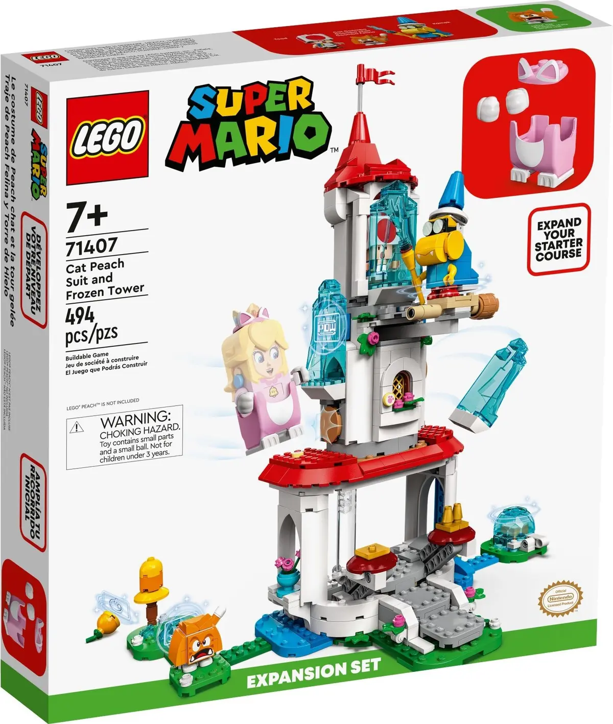LEGO Super Mario 71407 Cat Peach Suit and Frozen Tower set, image 2