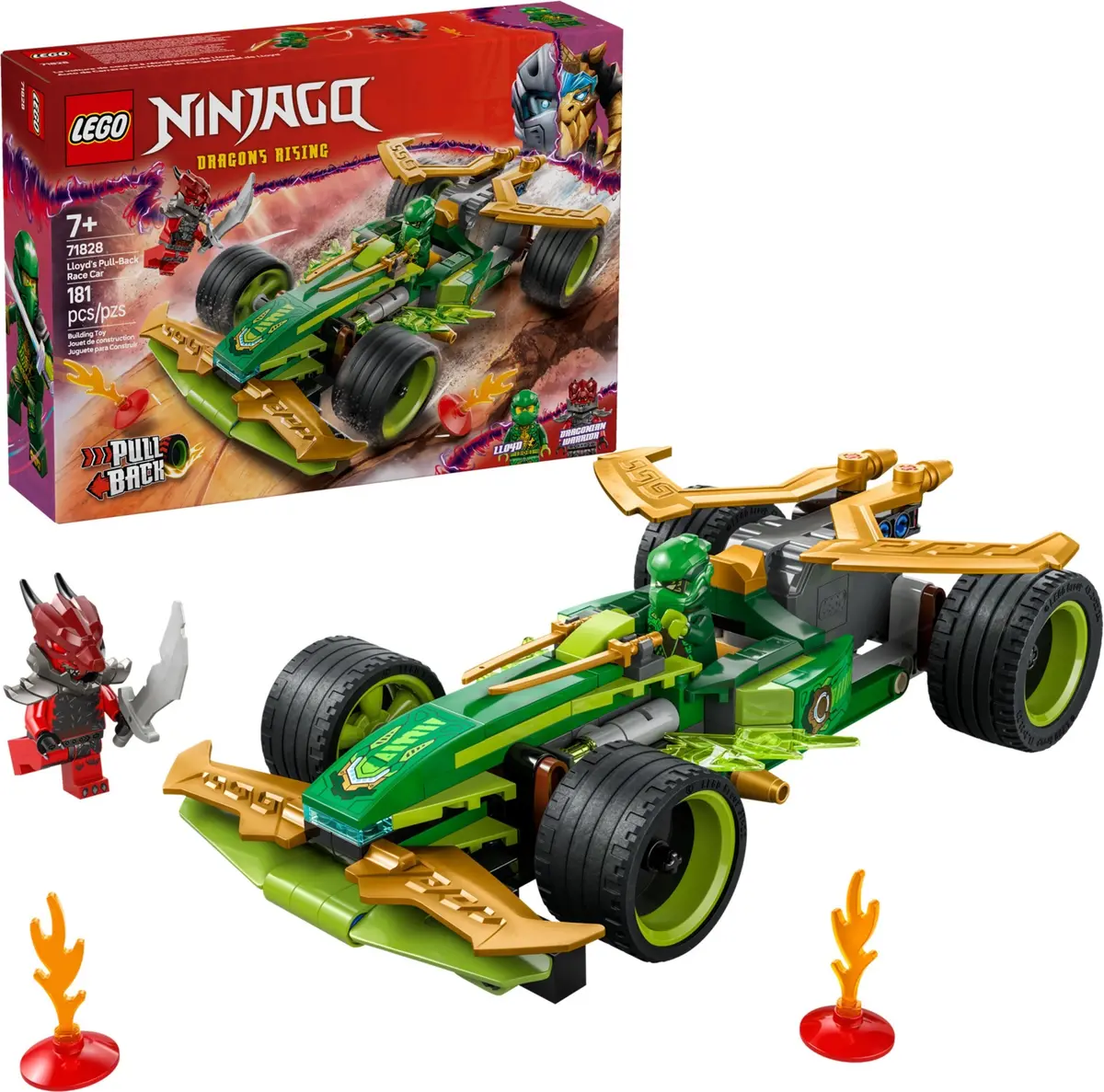 LEGO Ninjago 71828 Lloyd's Pull-Back Race Car set, image 3