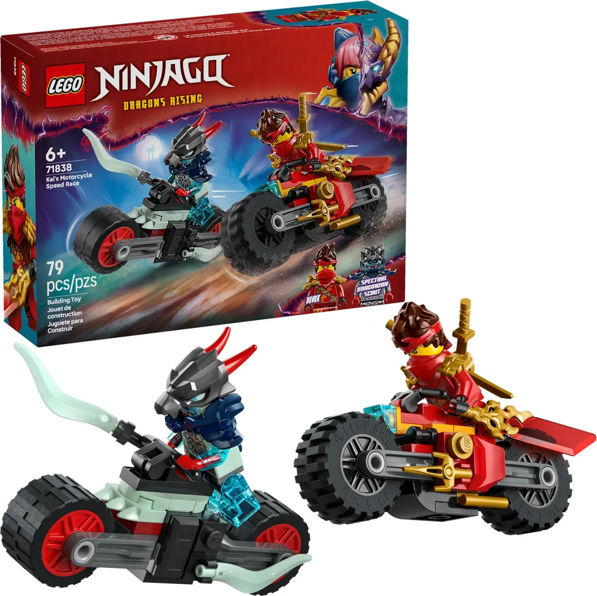 LEGO Ninjago 71838 Kai's Motorcycle Speed Race set, image 3