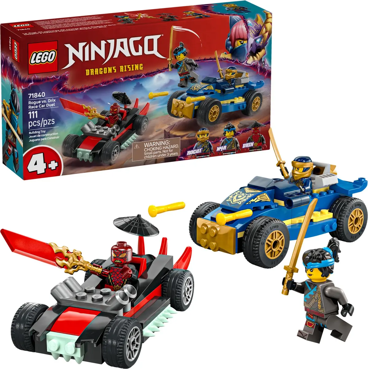 LEGO Ninjago 71840 Rogue vs. Drix Race Car Duel set, image 3
