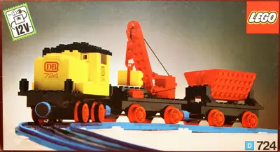 LEGO Trains 724 Diesel Locomotive with Crane Wagon and Tipper Wagon set