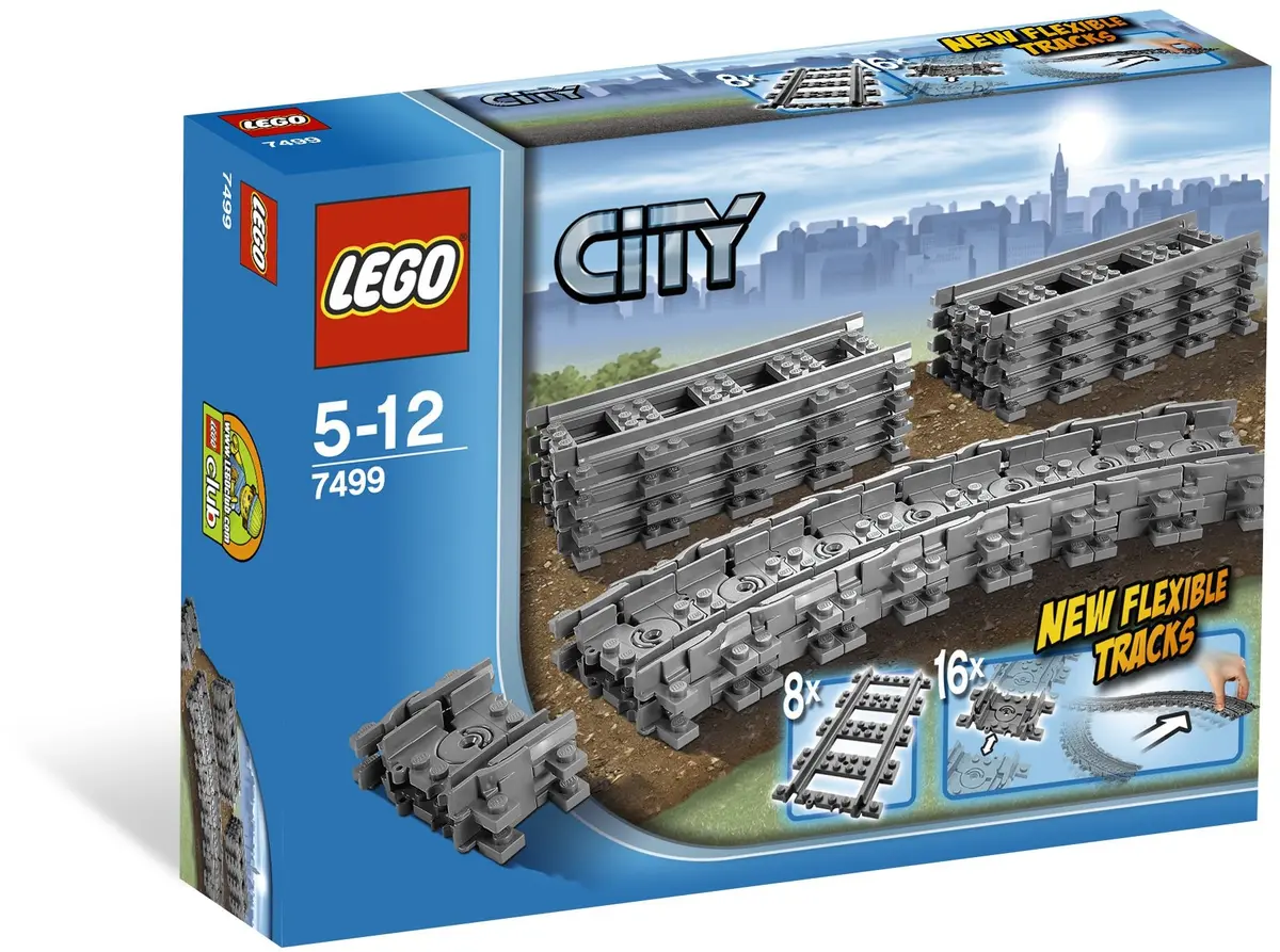 LEGO City 7499 Flexible and Straight Tracks set, image 5