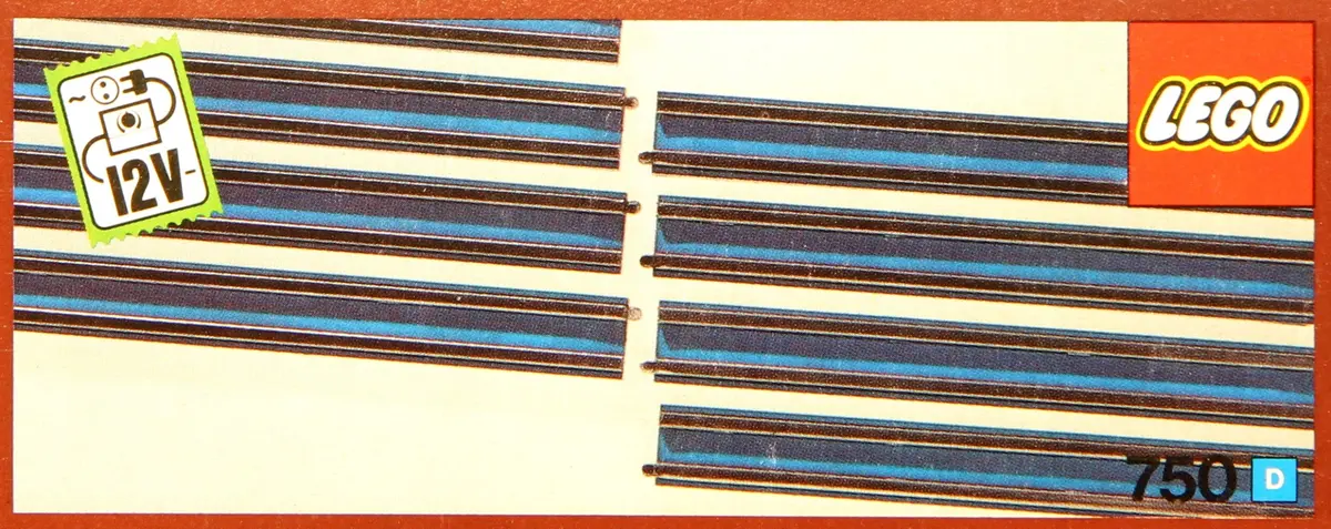 LEGO Trains 750 8 Straight 12V Conducting Rails set