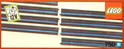 LEGO Trains 750 8 Straight 12V Conducting Rails set