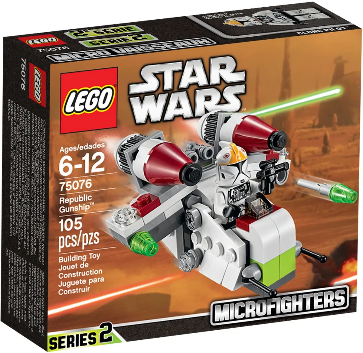 LEGO Star Wars 75076 Republic Gunship set, image 2