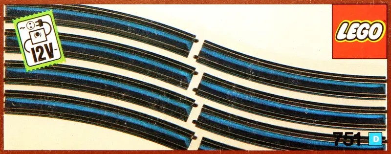 LEGO Trains 751 8 Curved 12V Conducting Rails set