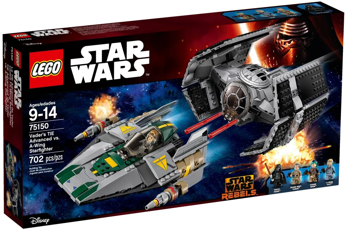 LEGO Star Wars 75150 Vader's TIE Advanced vs. A-wing Starfighter set, image 2