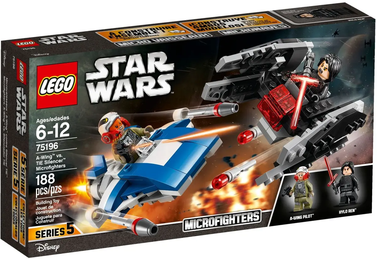 LEGO Star Wars 75196 A-Wing vs. TIE Silencer Microfighters set, image 2
